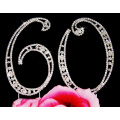 Vintage Rhinestone Number Wedding Cake Topper pour Party Cake Decoration